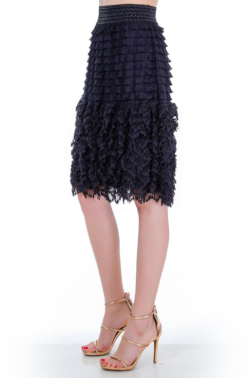 Fusta jerse si dantela  Liza Panait Liza Panait Online Boutique